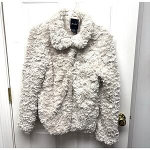 Me Jane Jacket Off White Faux Fur Lined Short Coat, Winter Glam Women's Size L